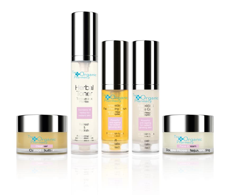 „Discovery/travel Kit“ von Organic Pharmacy, mit Cleanser, Toner, Serum, Gel und Tagescreme, ca. 60 Euro, greenglam.de