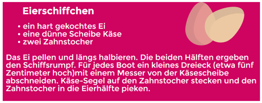 Es kommt relativ häufig vor, dass Kinder gesundes und nicht sehr spektakuläres Essen verweigern. So macht man einfache Gerichte spannender: Eierschiffchen!
