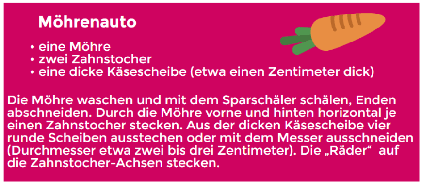 So macht man einfache Gerichte spannender: Möhrenauto!