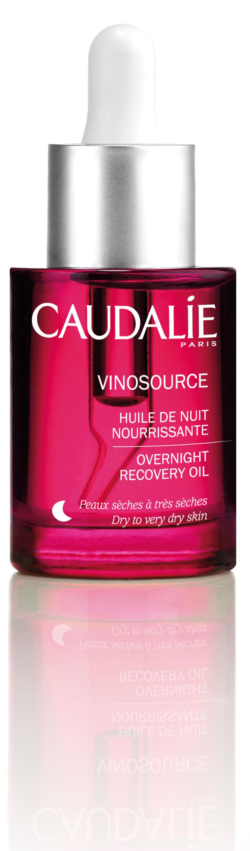 Für einen strahlenden Teint am Morgen: „Vinosource Nährendes Nachtöl“ von Caudalie, ca. 27 Euro, in Apotheken