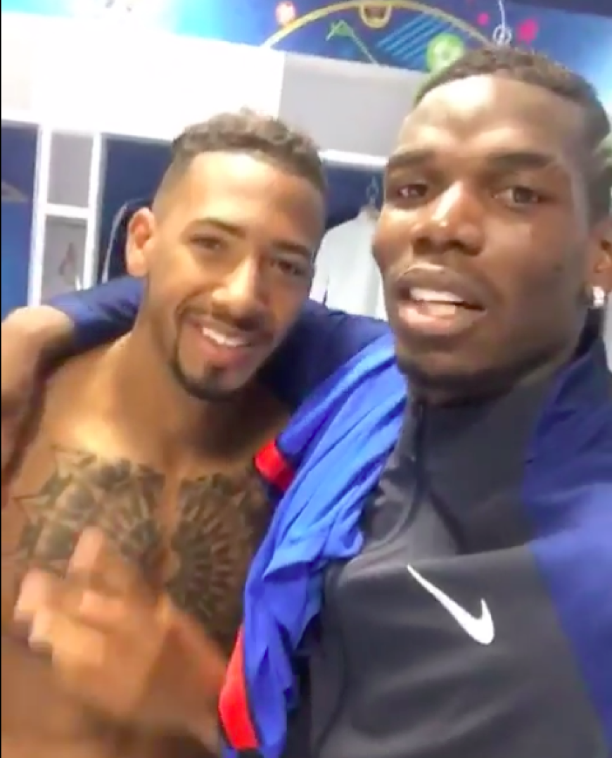 Jérôme Boateng und Paul Pogba zusammen nach dem EM-Halbfinale.