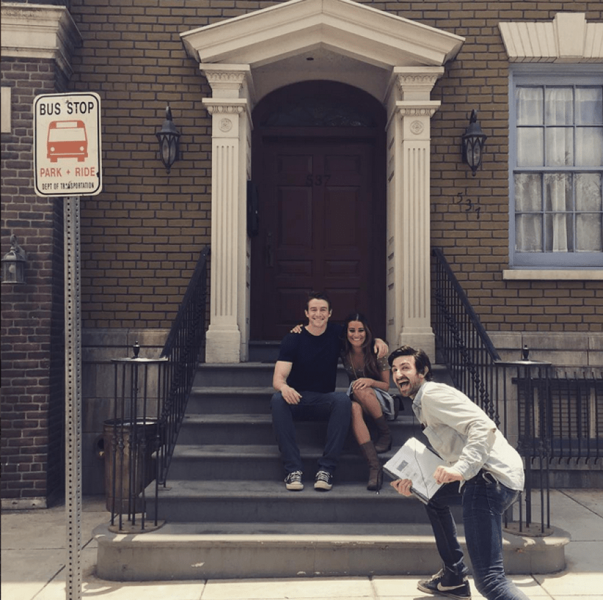 Robert Buckley und Lea Michele am Set von