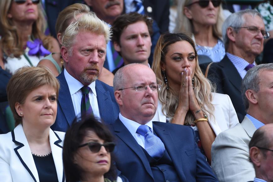 Er zerknirscht, sie fiebert mit: Boris Becker und seine Frau Lily.