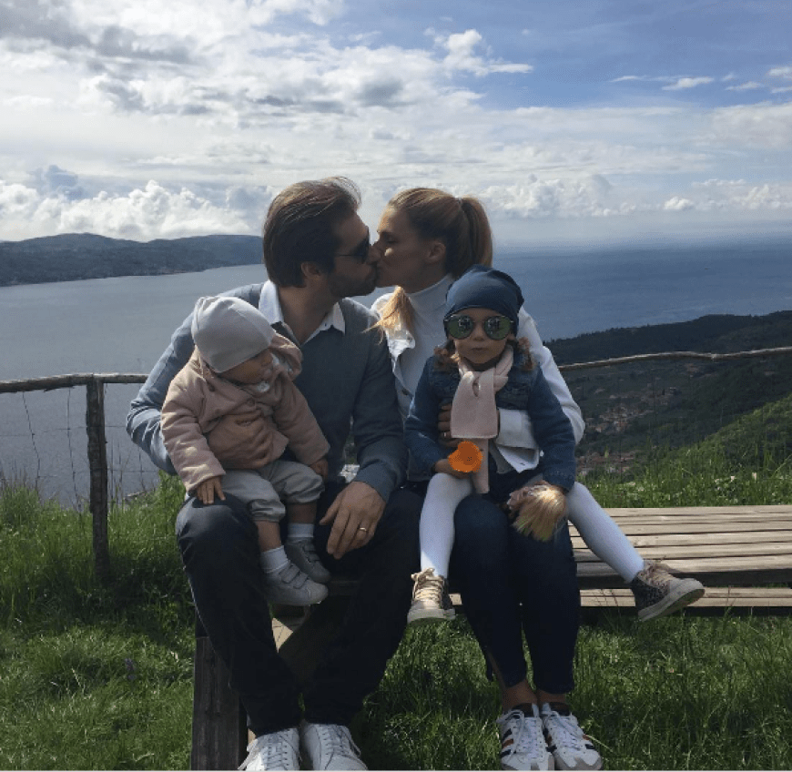 Süßes Viergespann: Tomaso Trussardi und Michelle Hunziker mit ihren Kindern Celeste (links) und Sole.
