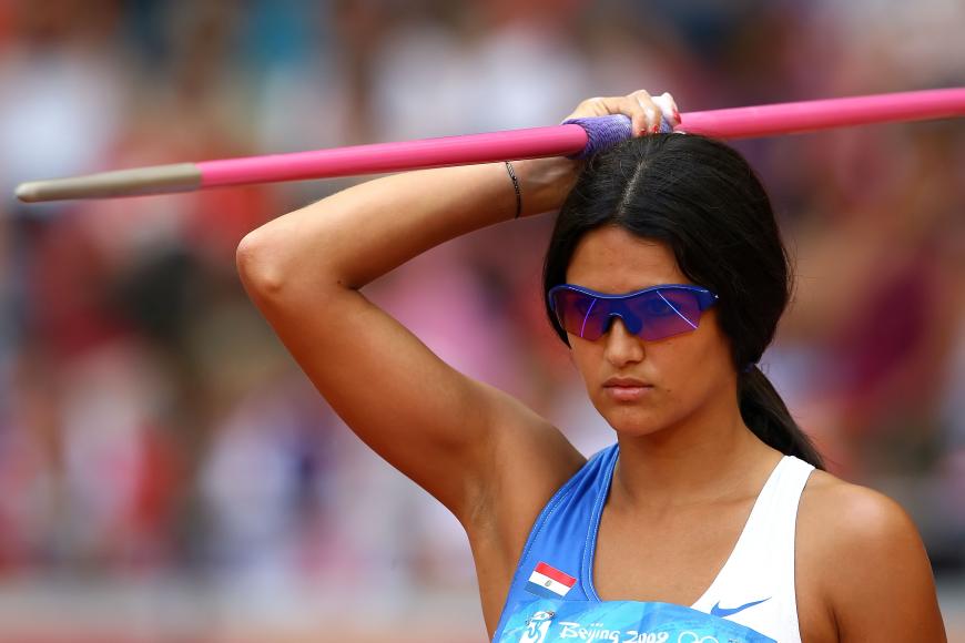 Echt, Stabwurf kann so sexy sein?! Leryn Franco aus Paraguay ist die sexy Pocahontas von Olympia!