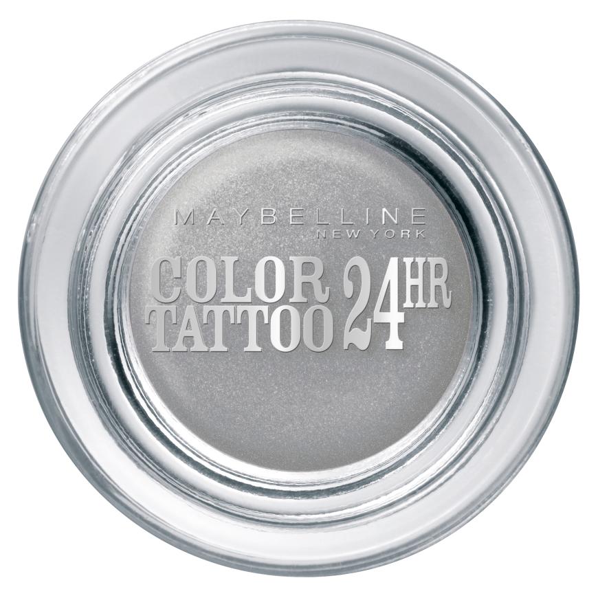 „Eyestudio Color Tattoo Eyeshadow 24H“ von Maybelline New York in „Silver“, ca. 8 Euro