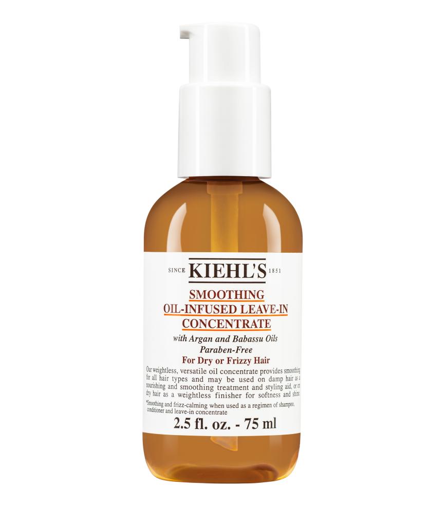Entwirrt feuchtes Haar: „Smoothing Oil- Infused Leave-In Concentrate“ von Kiehl‘s, ca. 30 Euro