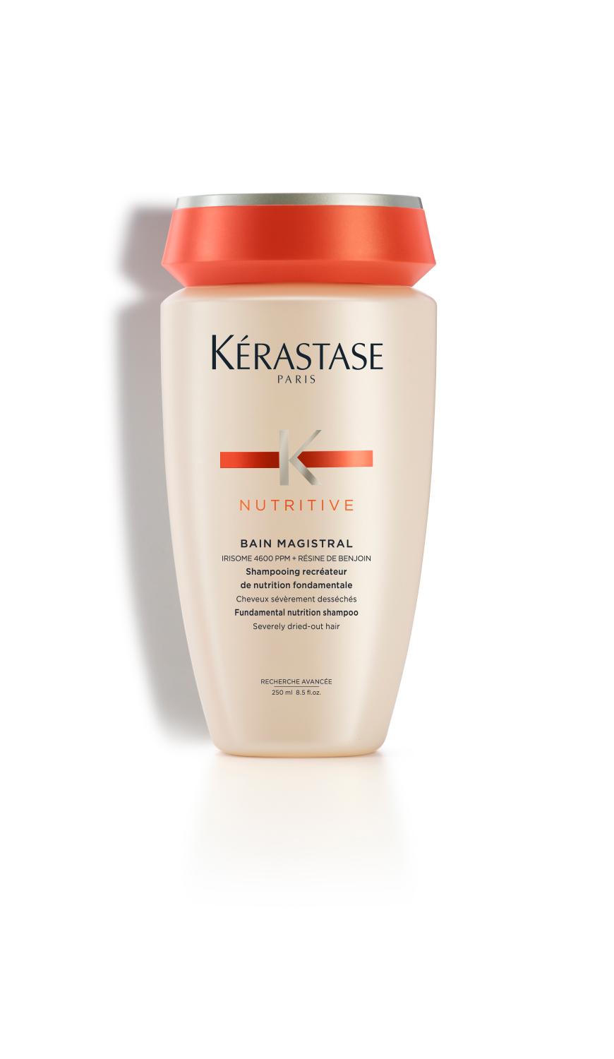 Spendet Feuchtigkeit: „Nutritive Bain Magistral“-Shampoo von Kérastase, ca. 22 Euro, beim Friseur