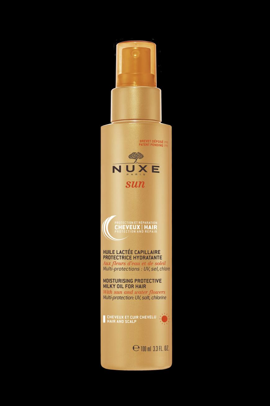 Schützt vor Chlor und Sonne: „Sun Protection and Repair“-Haaröl von Nuxe, ca. 15 Euro, in Apotheken