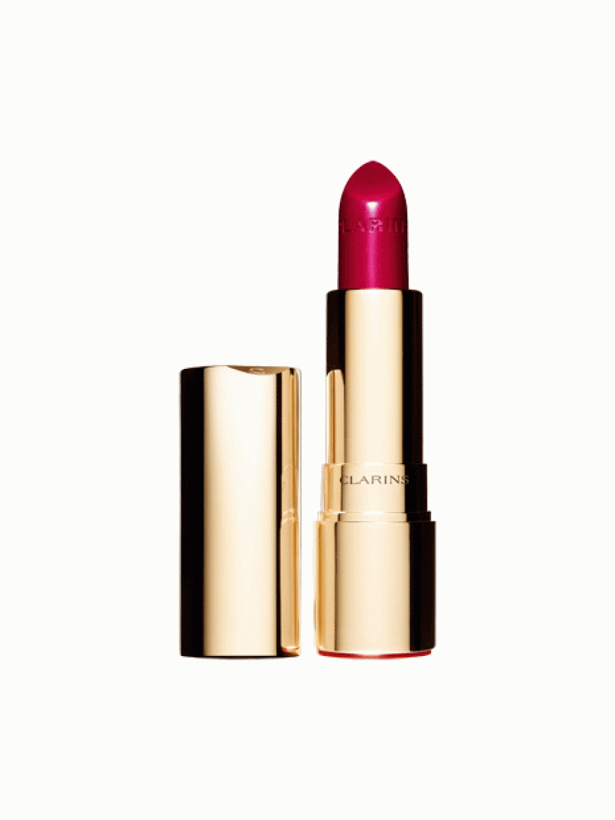 „Joli Rouge Brillant“ von Clarins, in „Hot Fuchsia“, mit Mango-Öl, ca. 25 Euro