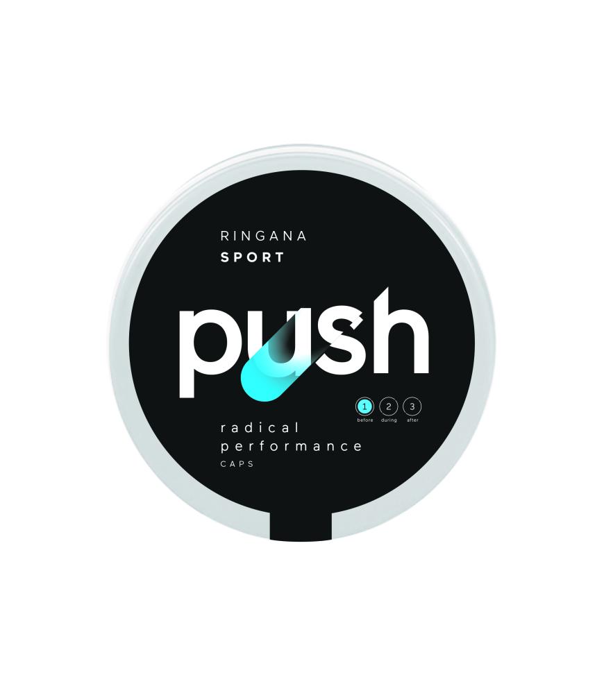 Extra-Tipp: „Push“-Kapseln von Ringana Sport mit Koffein, Antioxidantien und Mineralien wirken unterstützend und spenden Energie, 55 Euro, ringana.com