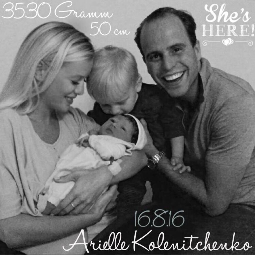 Happy Family! Oksana Kolenitchenko hat eine Tochter zur Welt gebracht.