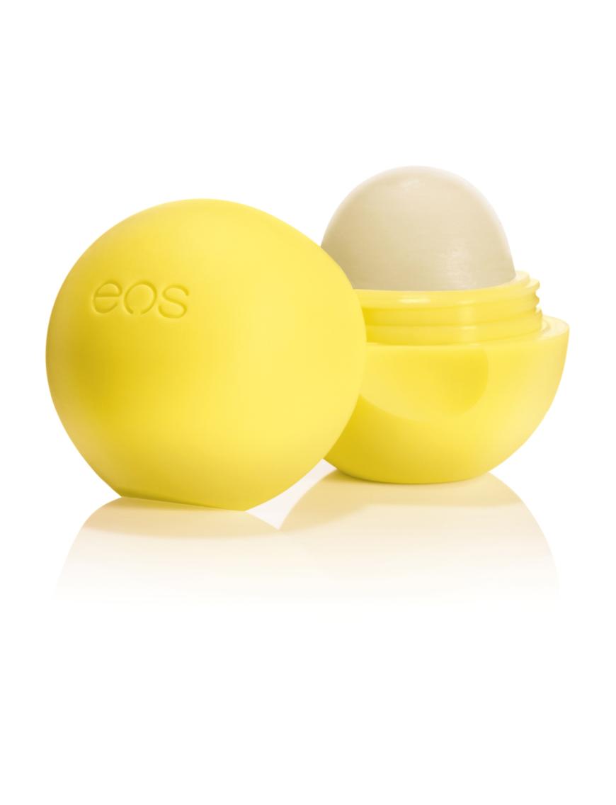 „Lemon Drop“-Lippenbalsam von Eos, mit LSF 15, ca. 6 Euro, bei Douglas
