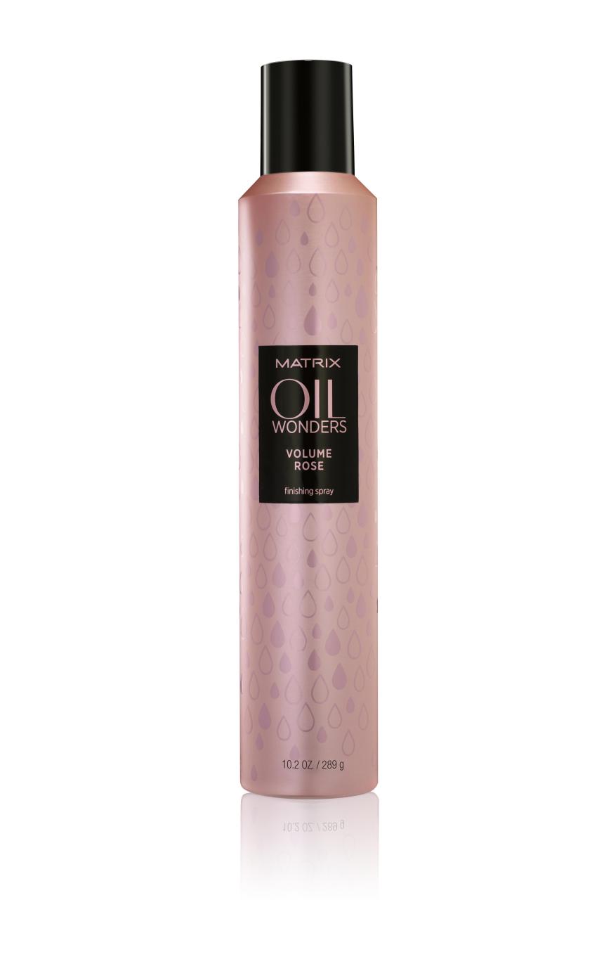 „Oil wonders Volume rose“-Haarspray, von Matrix, für starken Halt und Glanz, ca. 18 Euro, beim Friseur