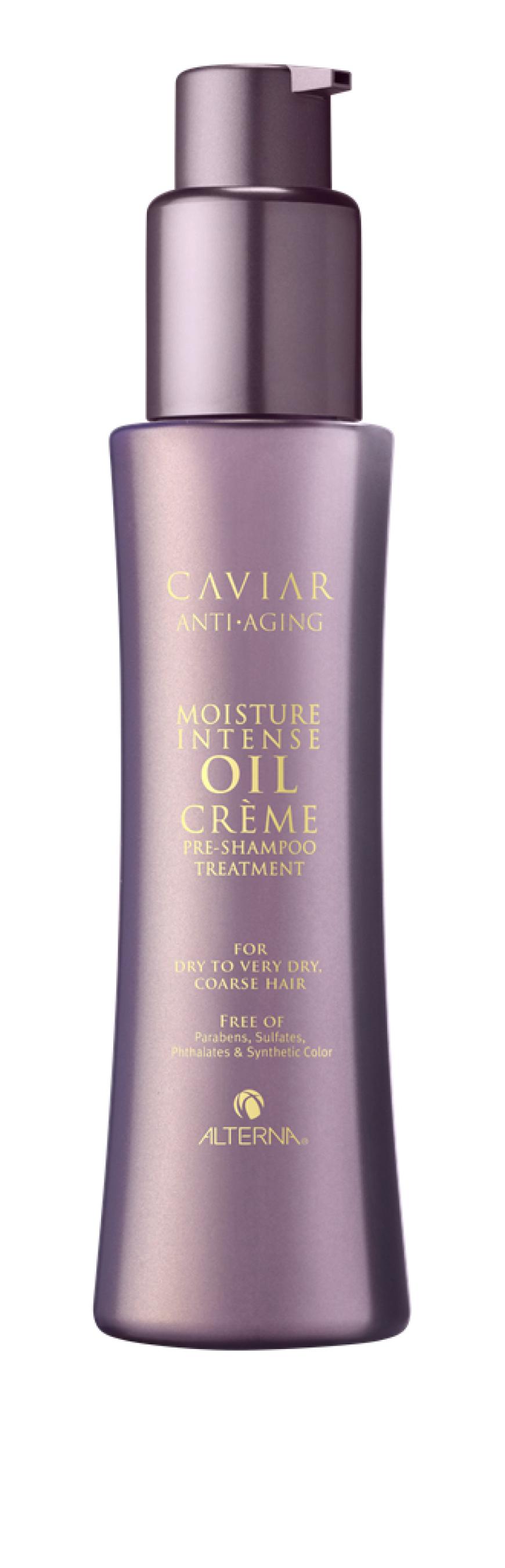 Pre-Shampoo: FÜR KRAUSES HAAR „Caviar Moisture Intense Oil Créme Pre-Shampoo“ von Alterna, ca. 36 Euro, bei Douglas