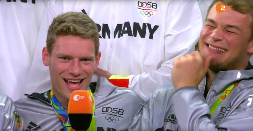 Die Stimmung ist bestens bei den deutschen Handballern