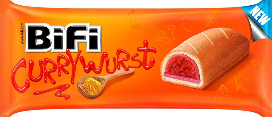 Leider geil: Currywurst gibt's jetzt auch als BiFi und verspricht Genuss für zwischendurch, ohne zu kleckern. Den liebsten Snack der Deutschen auf die Hand und to go! Handel: BiFi Currywurst 50 g, UVP: 0,99 Euro, Tankstelle: BiFi Currywurst 50 g, UVP: 1,20 Euro