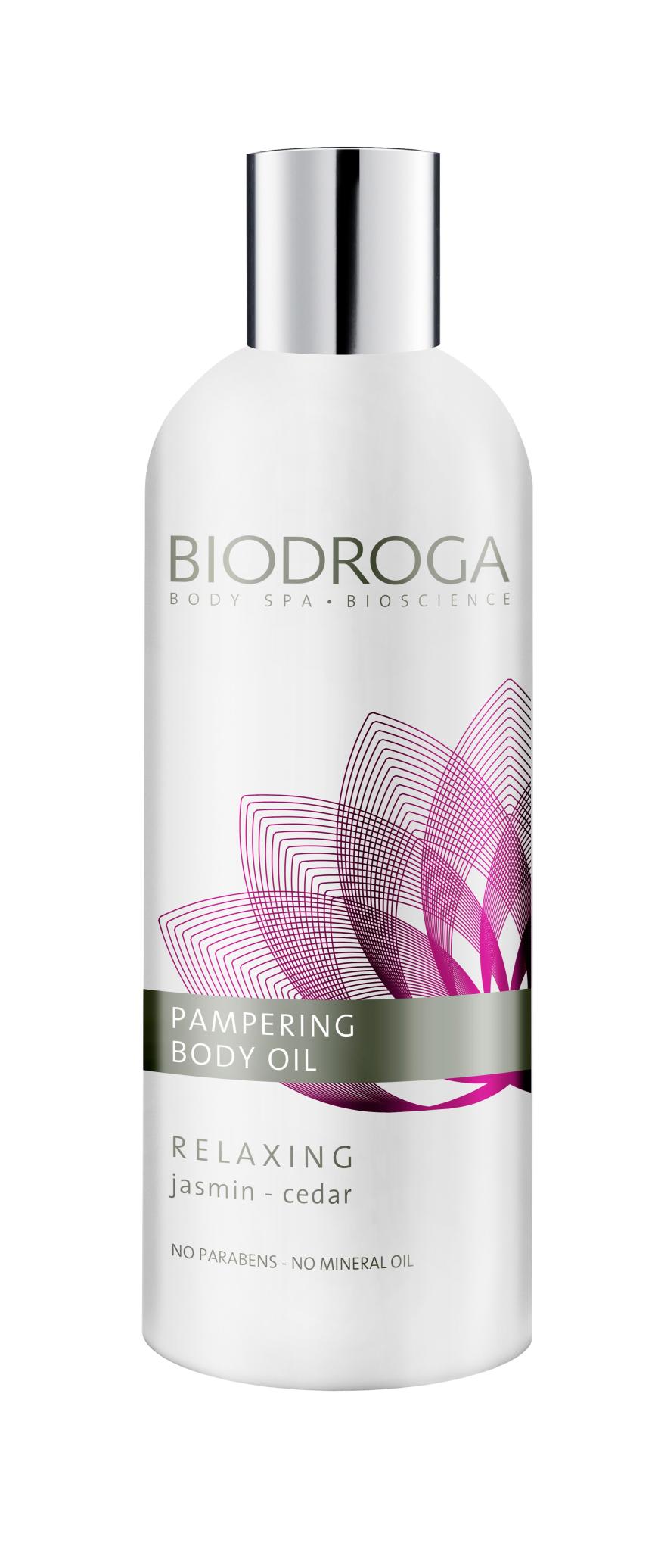 Körperöl „Relaxing Pampering Body Oil“ von Biodroga, auch als Massageöl geeignet, ca. 29 Euro