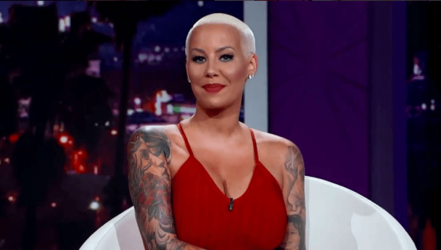 Amber Rose entzückte in ihrer TV-Show in einem langen roten Jumpsuit.