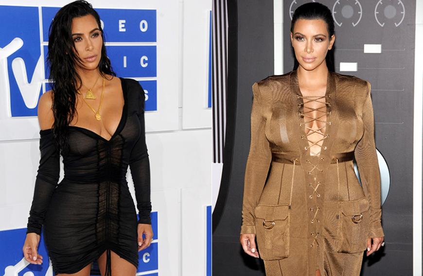 Der Speck ist weg! Kim Kardashian hatte nach ihren beiden Schwangerschaften krass zugenommen (rechts), jetzt ist sie in der Form ihres Lebens (links).