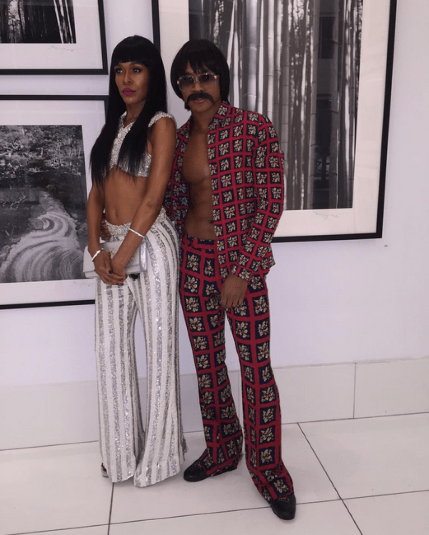 Auch Michelle Williams und ihr Freund haben sich zum Party-Thema „Soul Train“ in Schale geschmissen.