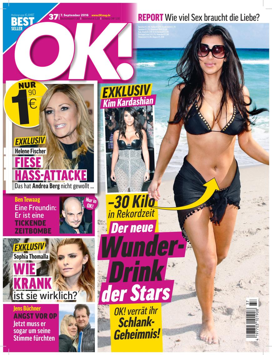 Die neue Ausgabe von OK! mit der Coverstory zu Kim Kardashian