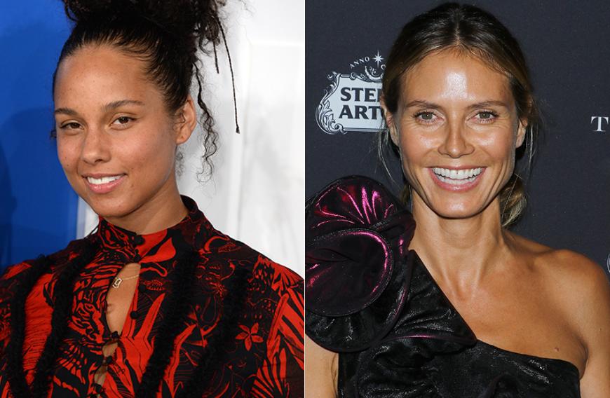 Perfekt unperfekt: Alicia Keys und Heidi Klum läuten die Beauty-Revolution ein, zeigen sich auf dem Roten Teppich komplett ungeschminkt.