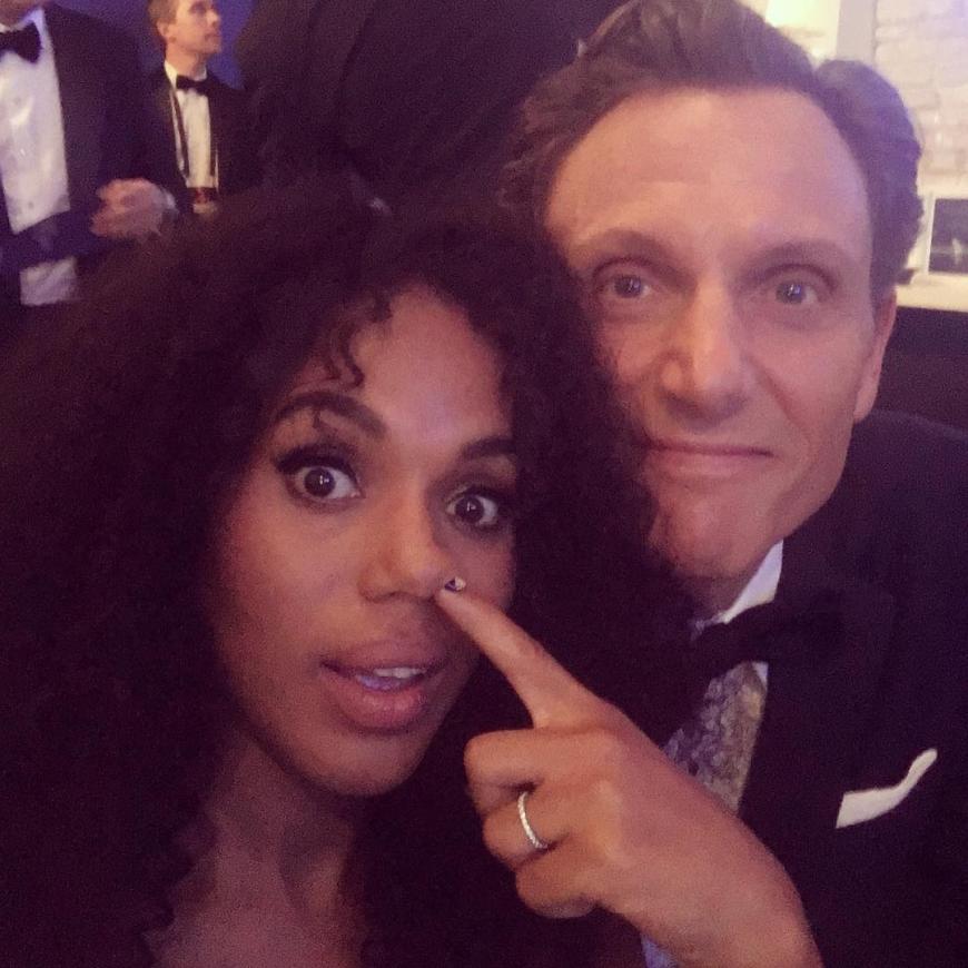 Zum Scherzen aufgelegt war Kerry mit Tony Goldwyn
