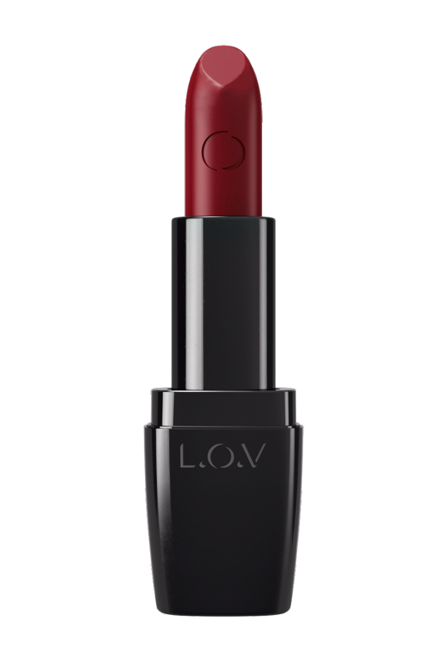 „Lipaffair“ von Lov, in „Olympe’s Burgundy“, ca. 10 Euro, über douglas.de