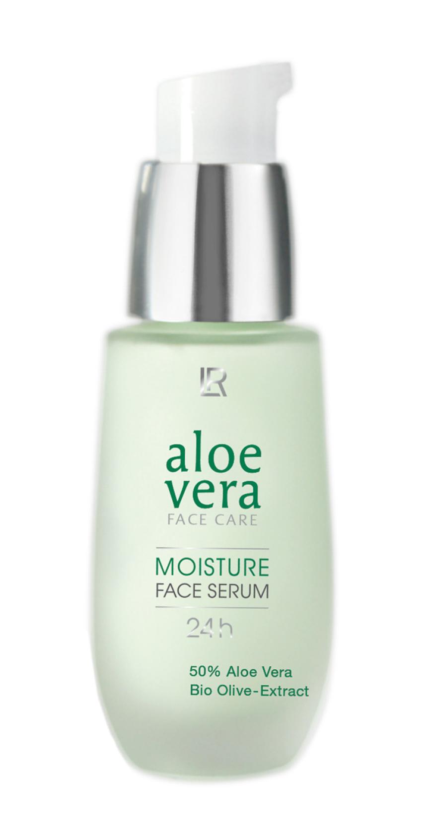 ERFRISCHT „Aloe Vera 24h Moisture Face Serum“ von LR Health & Beauty, ca. 25 Euro, shop.lrworld.com