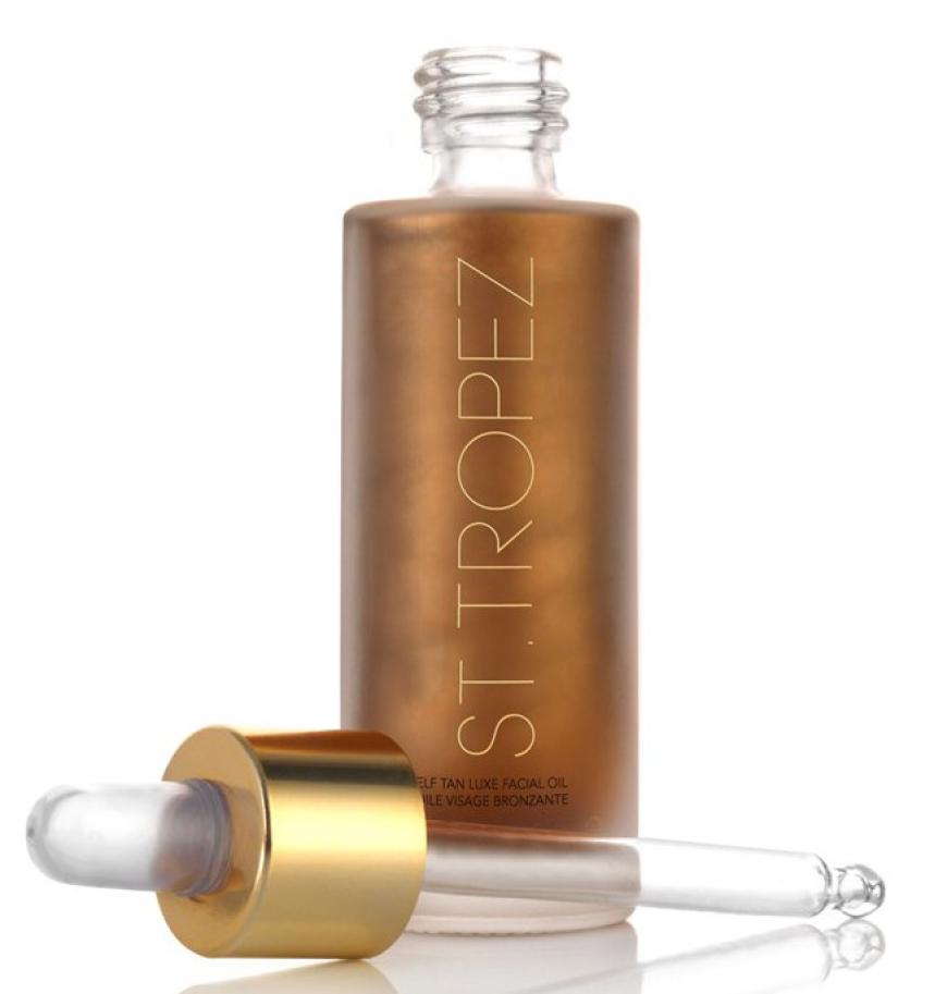 GOLDENES ELIXIER „Self Tan Luxe Facial Oil“ von St. Tropez, ca. 30 Euro, bei Douglas