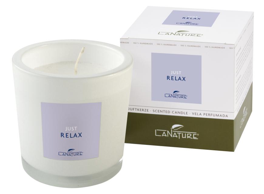 5 RELAX „Just Relax“-Duftkerze von La Nature, ca. 19 Euro, la-nature.de
