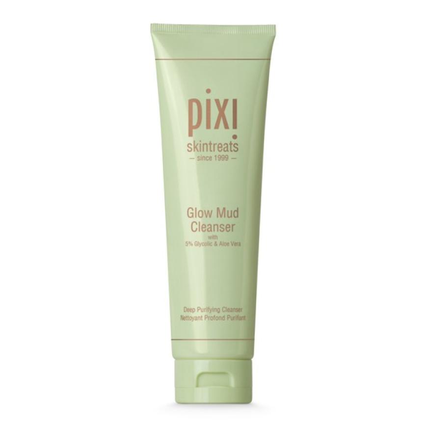 GLÄTTET „Glow Mud Cleanser“ von Pixi, mit fünf Prozent Glykol säure, ca. 23 Euro, bei Douglas