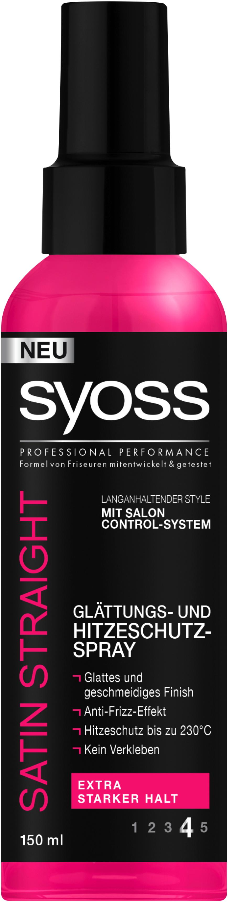 SCHÜTZT „Glättungs- und Hitzeschutz-Spray“ von Syoss, ca. 4 Euro