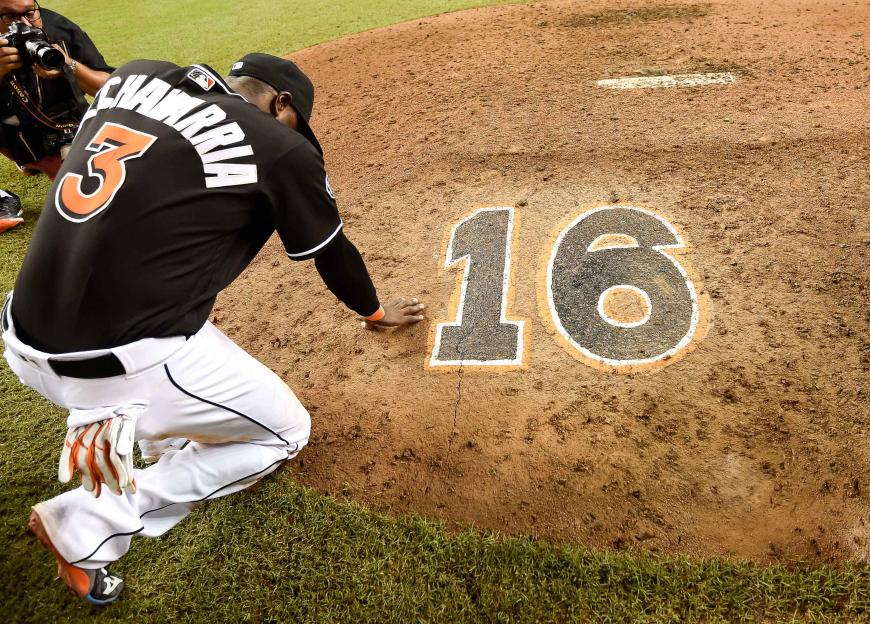 Auch seine Teamkollegen der Miami Marlins gedachten José Fernández auf dem Feld.