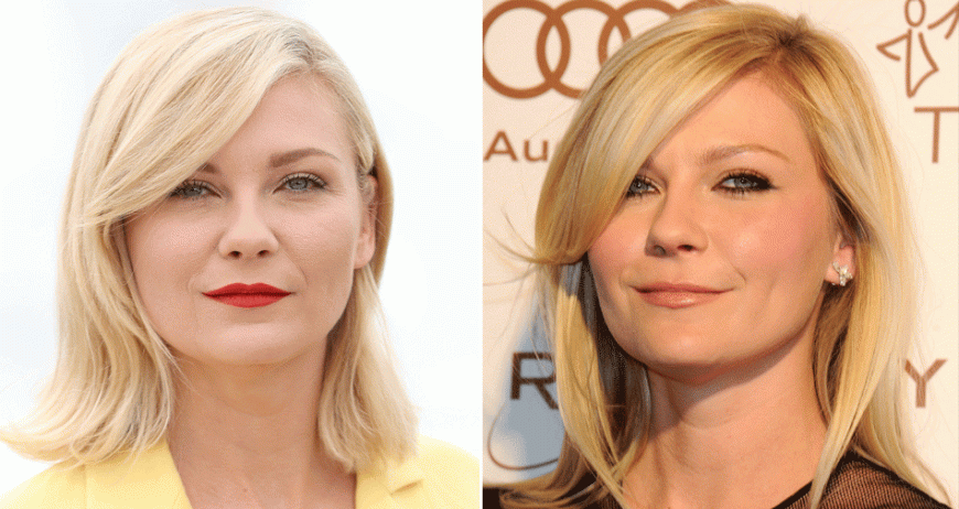 RUNDES GESICHT Probiere softe Katzenaugen: Die Augen von Kirsten Dunst, 34, sehen ohne Eyeliner schlitzig aus und lassen die Wangenpartie enorm groß erscheinen. Mit einer zarten Verlängerung des unteren Wimpernkranzes wirkt der Blick geöffnet, und das Gesicht bekommt eine schöne Kontur.