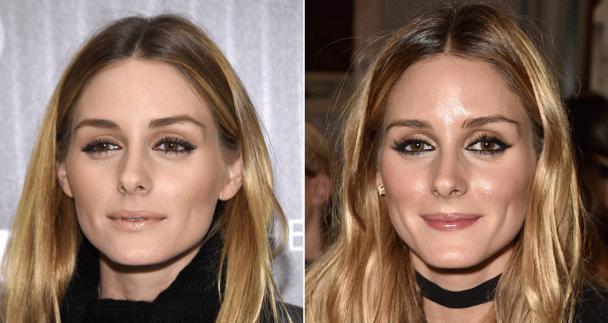 ECKIGES GESICHT Wähle einen starken Strich: Der All-over-Lidstrich von Olivia Palermo, 30, lässt ihre Lider hängen und lenkt den Fokus auf ihre markante Kinnpartie. Eine dicke Gel-Linie, die vom oberen Augenlid kräftig nach oben zieht, hebt deinen Blick und somit die Aufmerksamkeit.