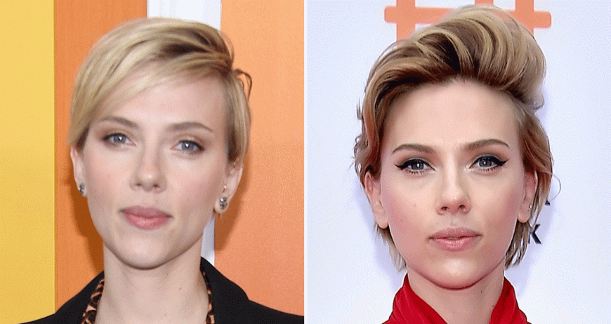 HERZFÖRMIGES GESICHT Mache es schön schwungvoll: Ohne „Eyecatcher“ wirkt die Stirn von Scarlett Johansson, 31, im Vergleich zur Kinnpartie sehr groß. Der dominante Schwalbenschwanz am oberen Wimpernkranz rückt die Proportionen optisch wieder ins Gleichgewicht.