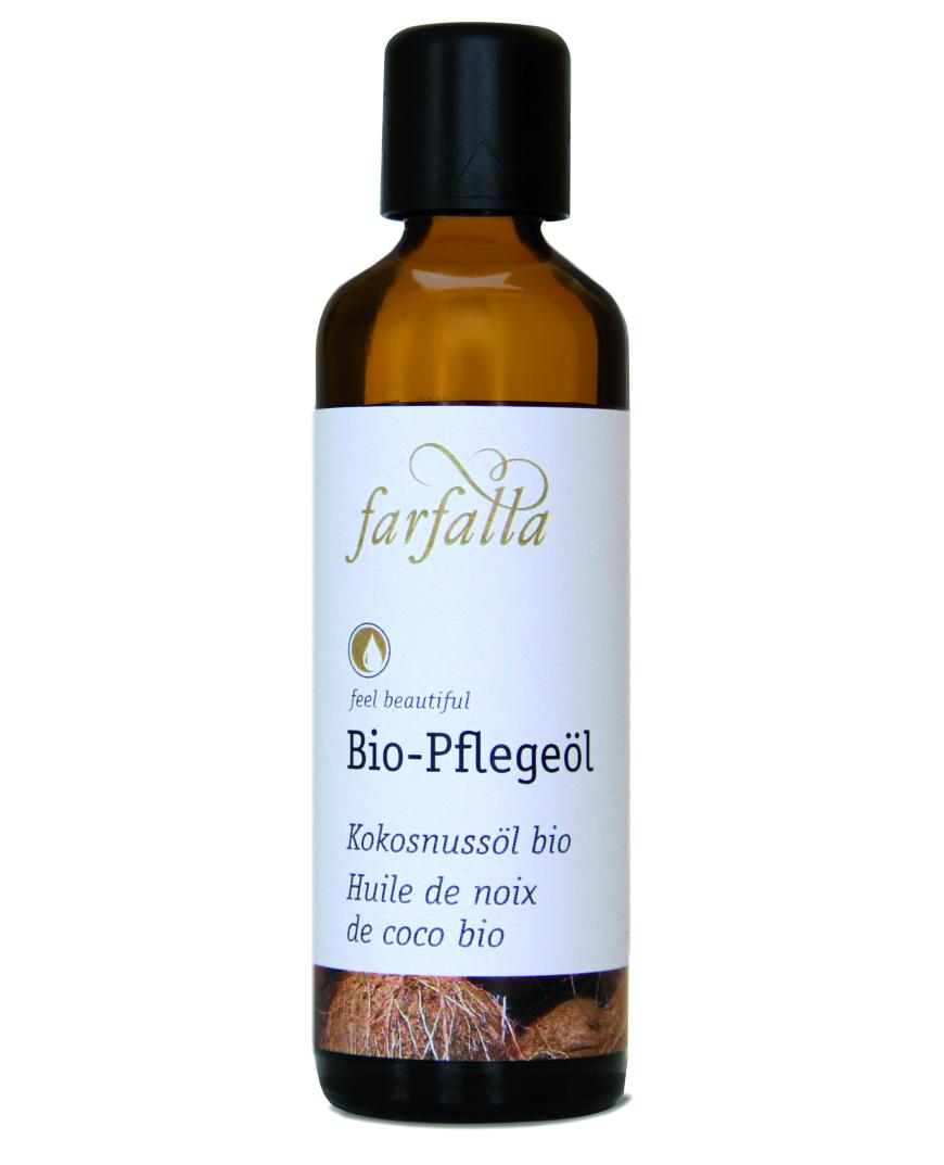 BIOLOGISCH „Bio-Pflegeöl Kokosnussöl bio“ von Farfalla, ca. 8 Euro