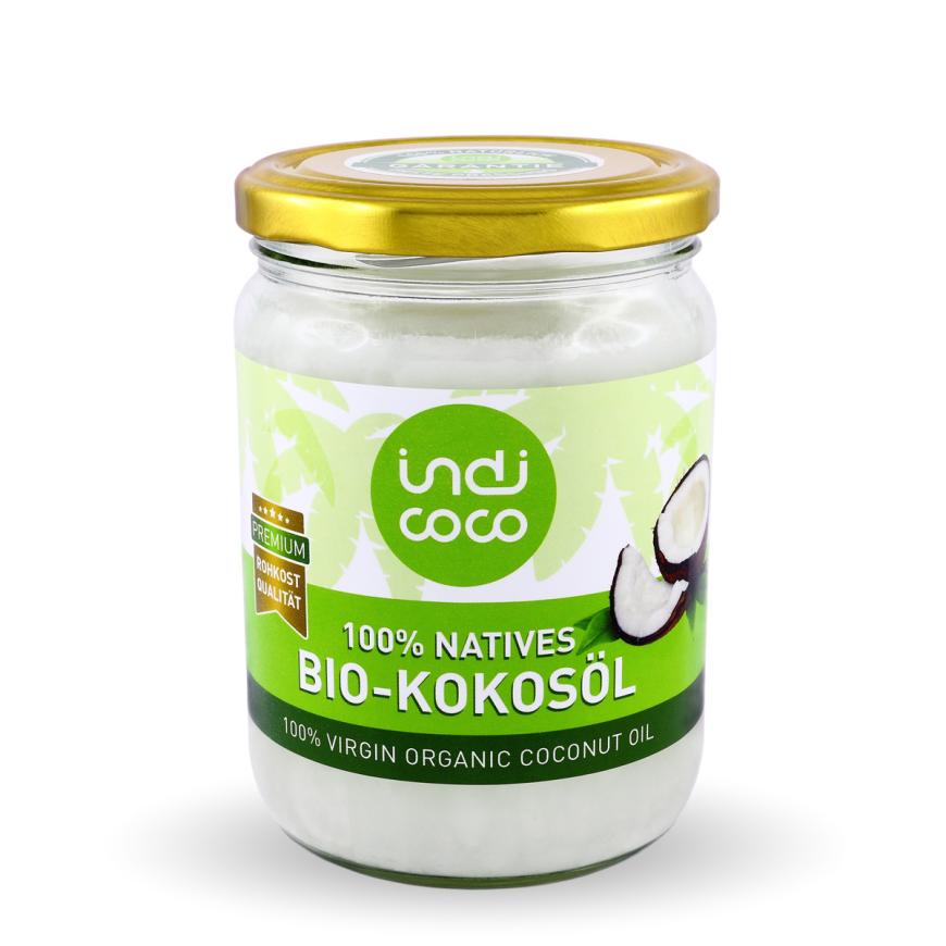 KLASSIKER „100 % Natives Bio-Kokosöl“ von Indi Coco, ca. 4 Euro, indi-coco-shop.eu