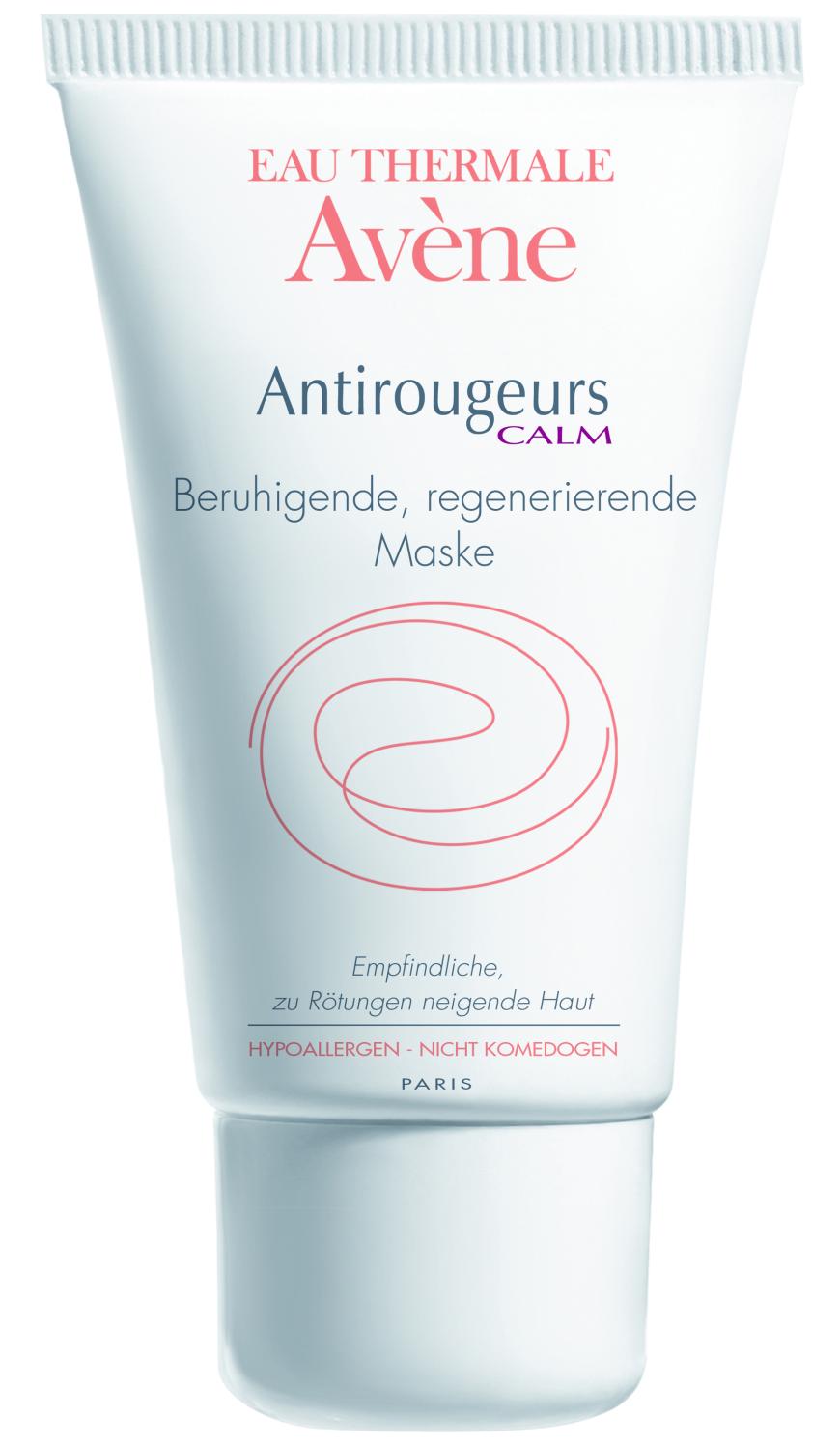 Stärkt: „Antirougeurs Calm – beruhigende, regenerierende Maske“ von Avène, ca. 20 Euro, in Apotheken