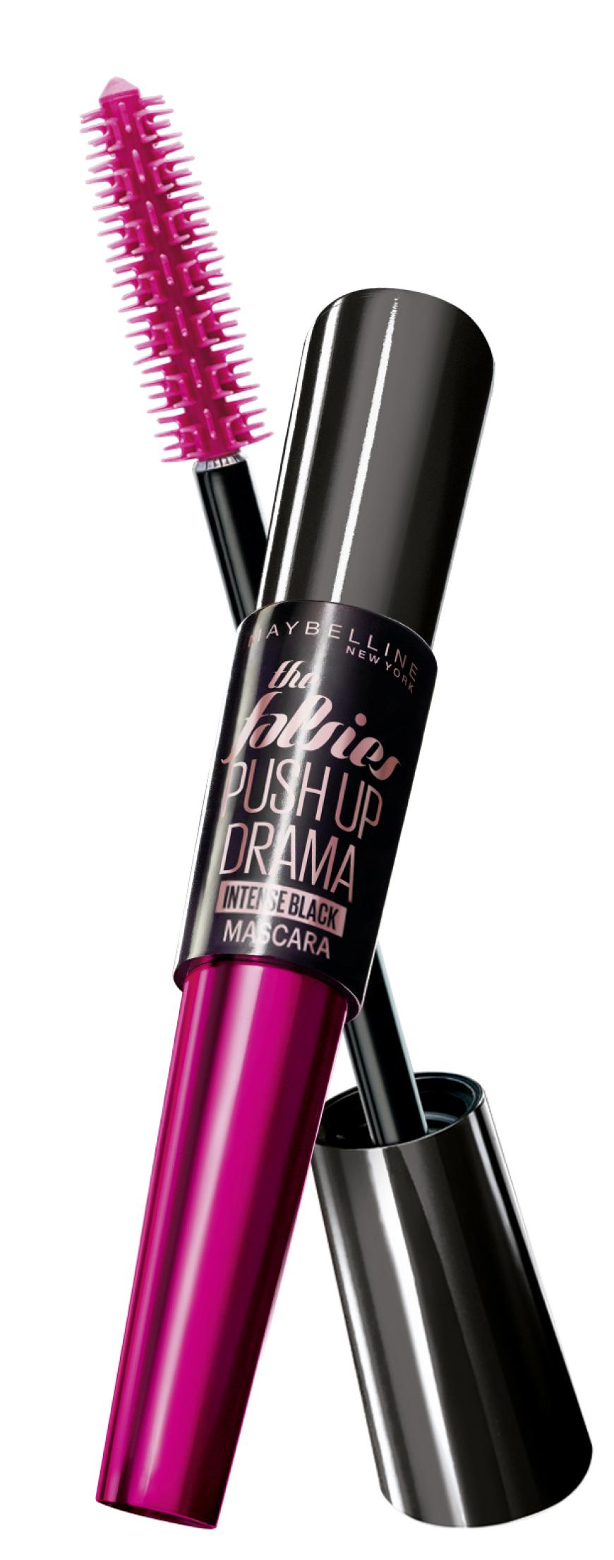 KLIMPER-WIMPERN „The Falsies Push Up Drama“-Mascara von Maybelline New York, in „Intense Black“, ca. 10 Euro