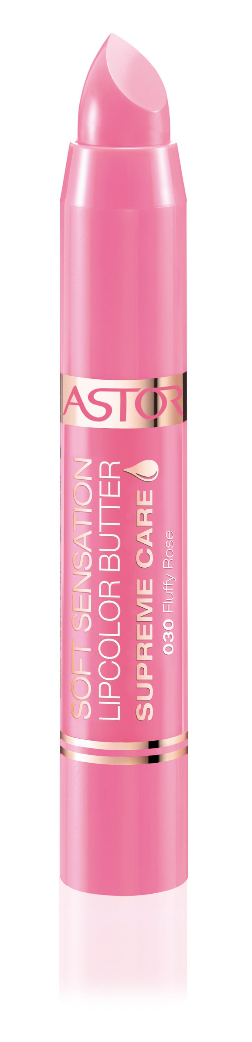 „Soft Sensation Lip Color Butter“ von Astor in „Fluffy Rose“, ca. 7 Euro