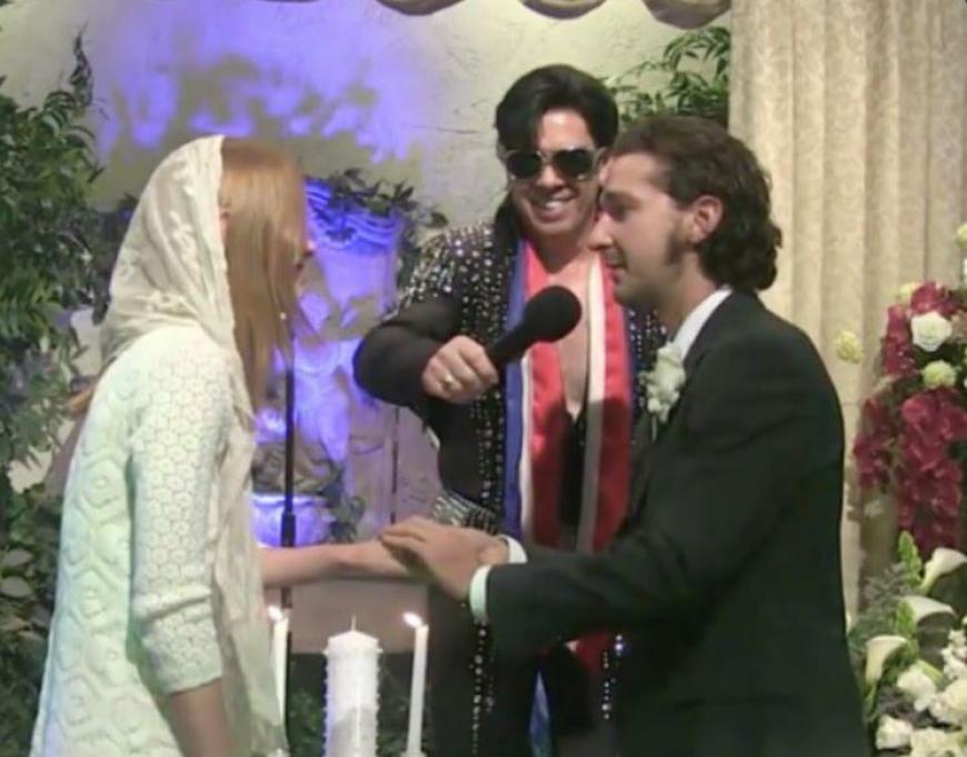 Die Live-Hochzeit von Shia LaBeouf und Mia Goth am Montag, 10. Oktober, erfolgte ohne Heiratslizenz.