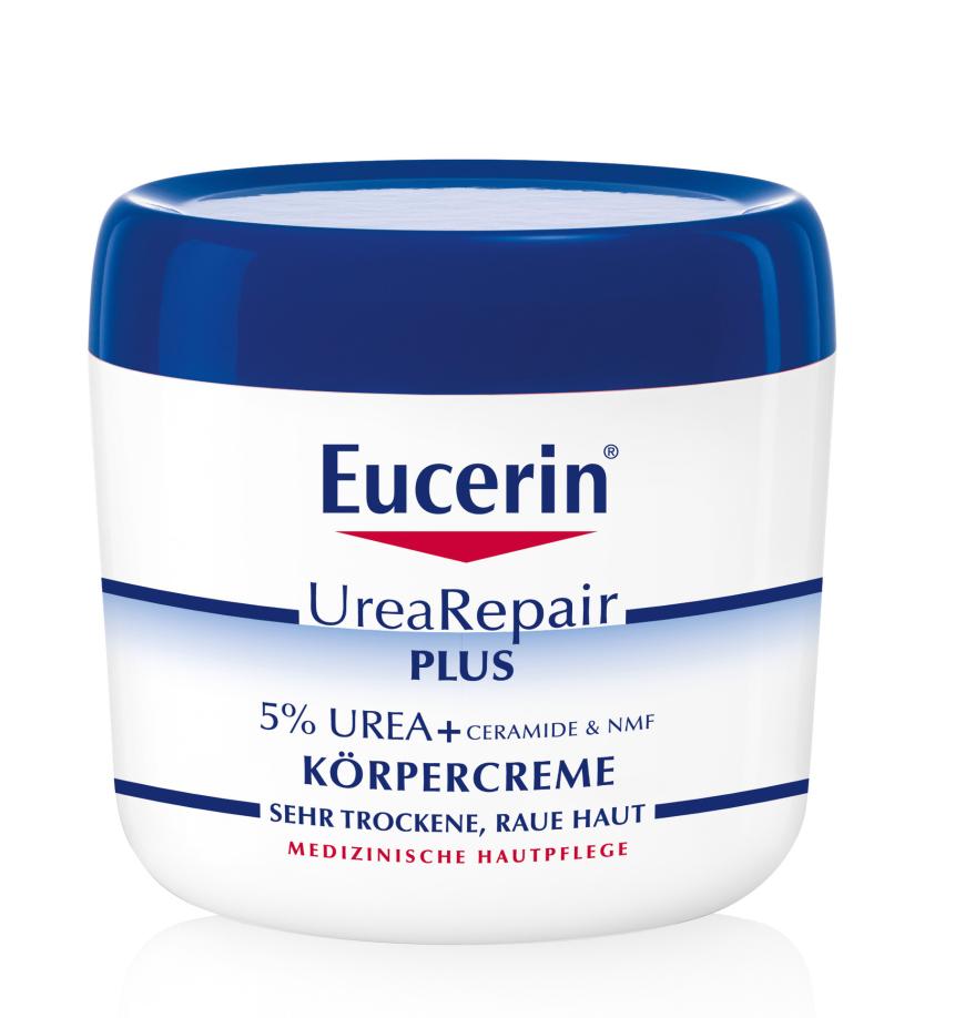 „5% Urea Repair Plus“-Körper- creme von Eucerin, ca. 24 Euro, in Apotheken