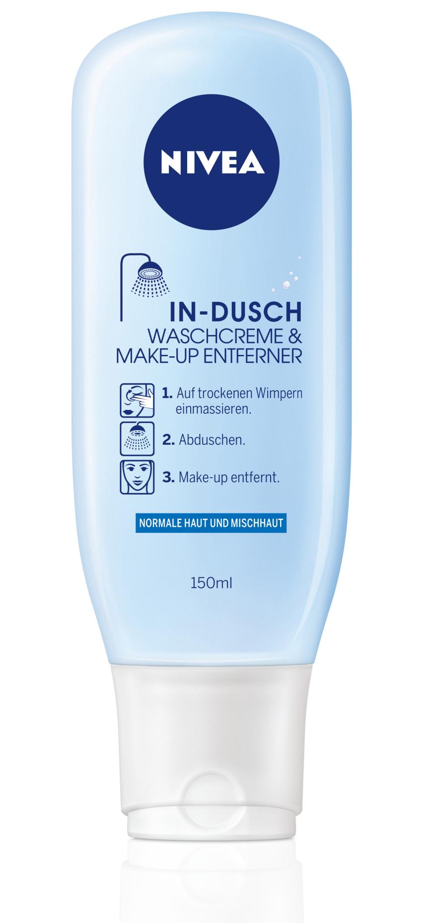 „In-Dusch Waschcreme & Make-up Entferner“ von Nivea, ca. 5 Euro
