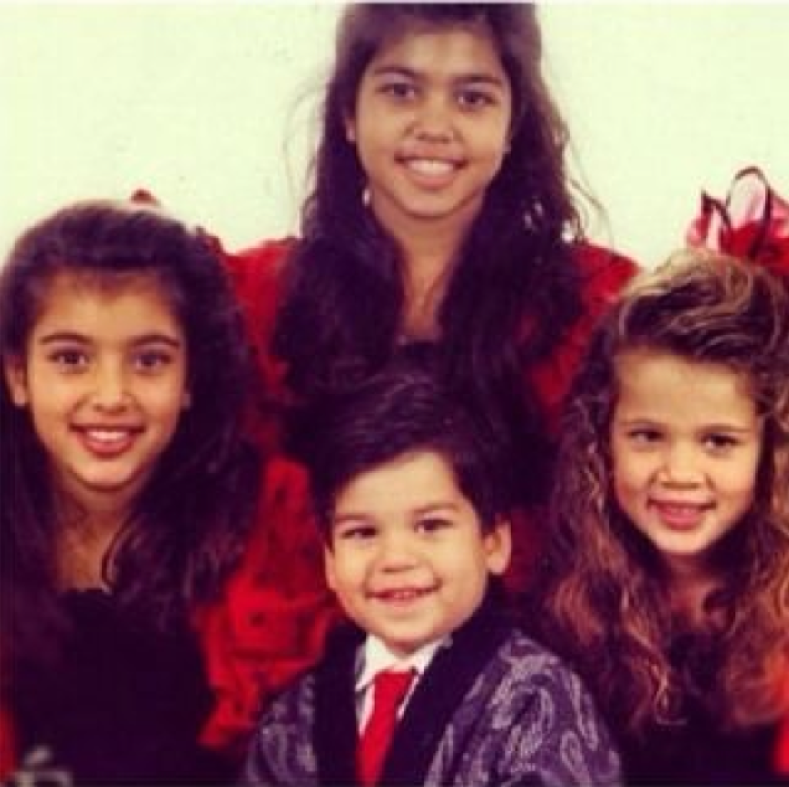 Kim Kardashian, Kourtney Kardashian, Rob Kardashian und Khloé Kardashian als Kinder