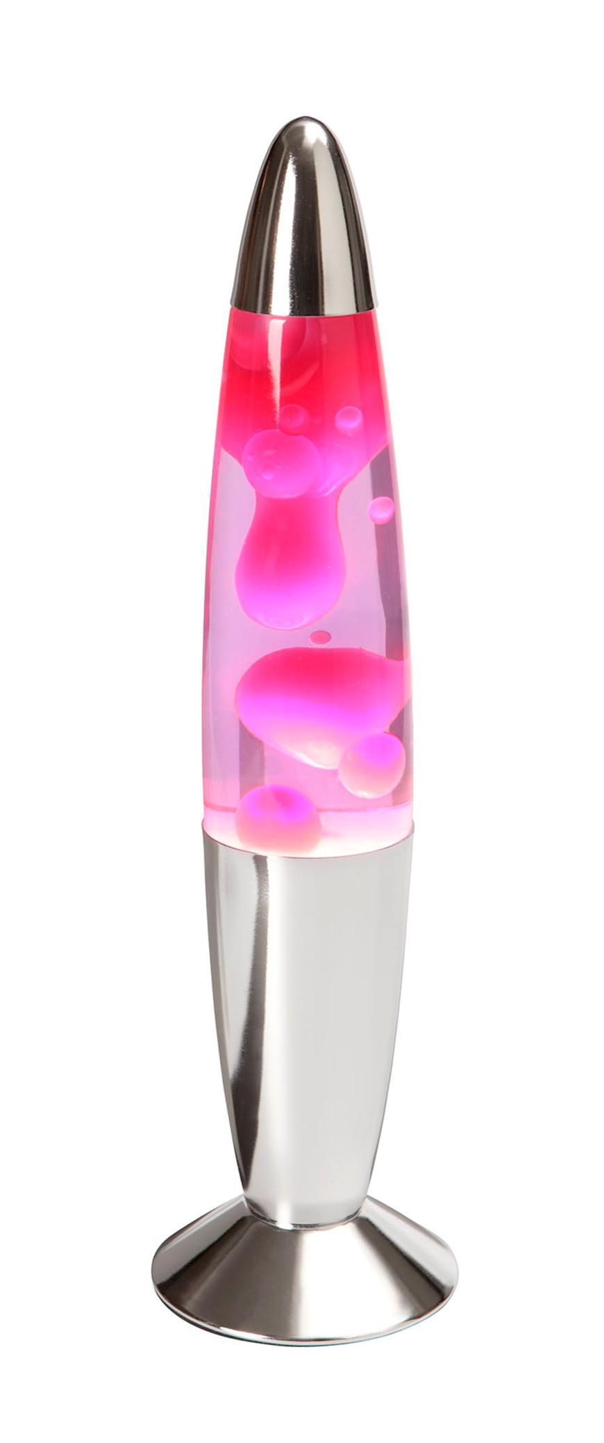 MIT BLUBB Lavalampe, rot/pink, 35,5 cm hoch, max. 20 Watt, ca. 20 Euro