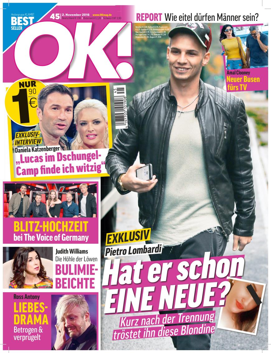 Die aktuelle Coverstory zu Sarah und Pietro in der neuen Ausgabe von OK! - ab Mittwoch, 2. November, im Handel.