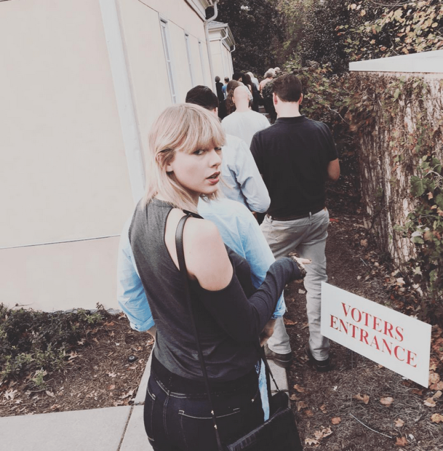 Taylor Swift gab auch noch schnell ihre Stimme ab.